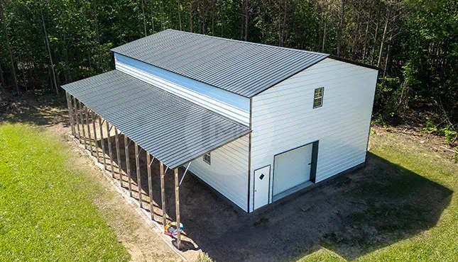 30’x50’x18’ Commercial Building with Lean-To